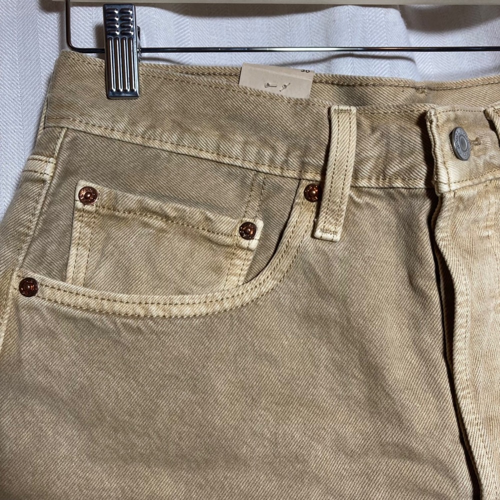 Levis 501 Original High Rise Cutoff Denim Shorts Tan‎ Khaki Button Fly 30 NEW - Picture 4 of 10